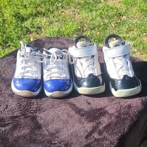 Jordan Kids' White and Blue Sneakers